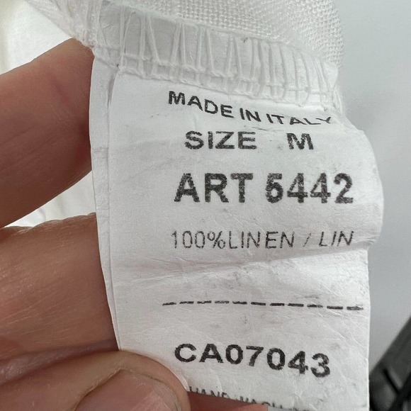 Luisa Perla Mini Dress Sz M White Embroidered Bell Sleeves Round Neck Keyhole - Picture 8 of 9